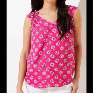 LOFT Pink Floral Blouse